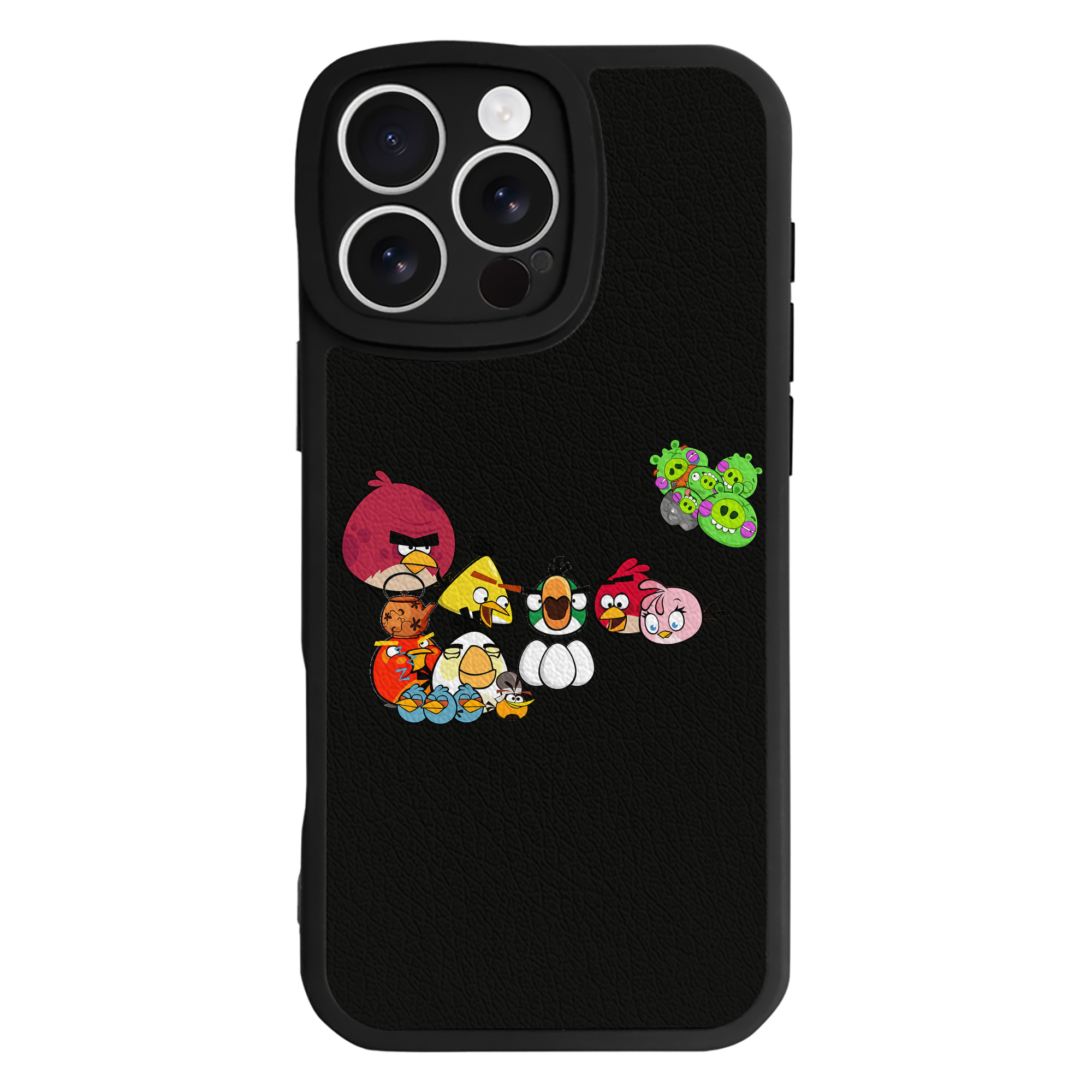 （画像用） Angry Birds アングリーバード 【iPhone 16シリーズ対応】シリコンスマホケース（レザー調） 材質：シリコン